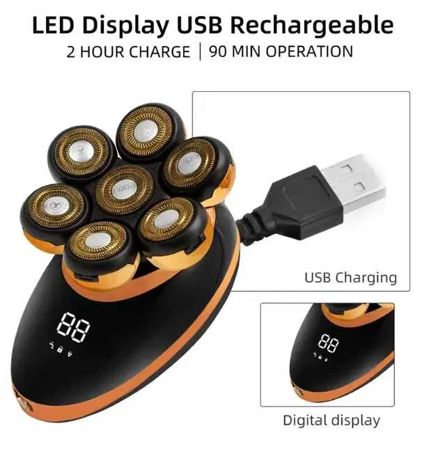 Електробритва-шейвер чоловічий 7D RQ6900S 5в1 тример для вусів/для сухої та вологої бороди - фото 3