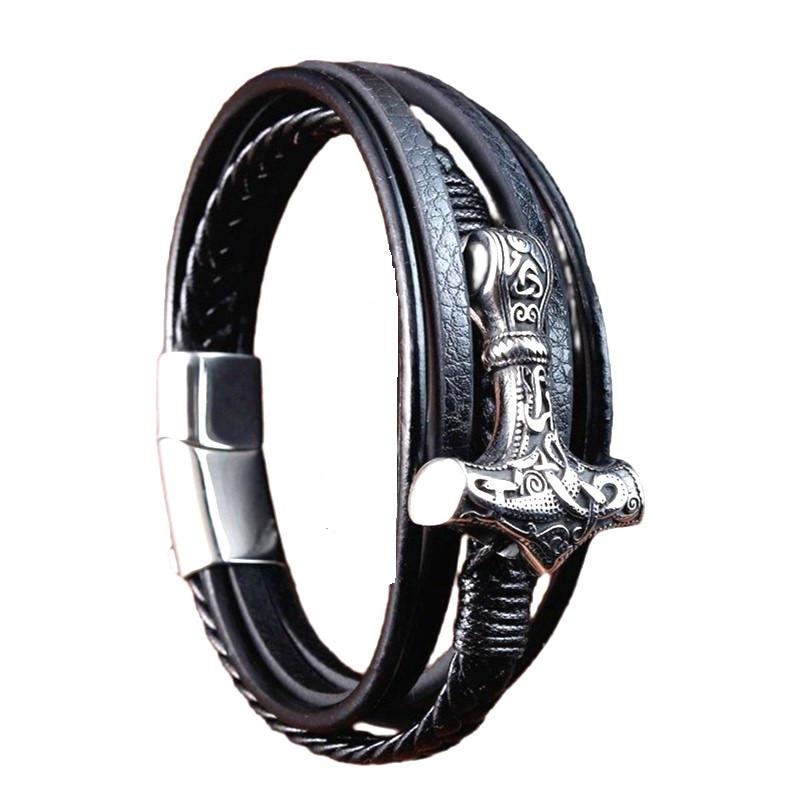 Браслет кожаный многослойный Молот Тора Type G2 20 см (2216125493) Браслет кожаный многослойный Молот Тора Type G2 20 см (2216125493)