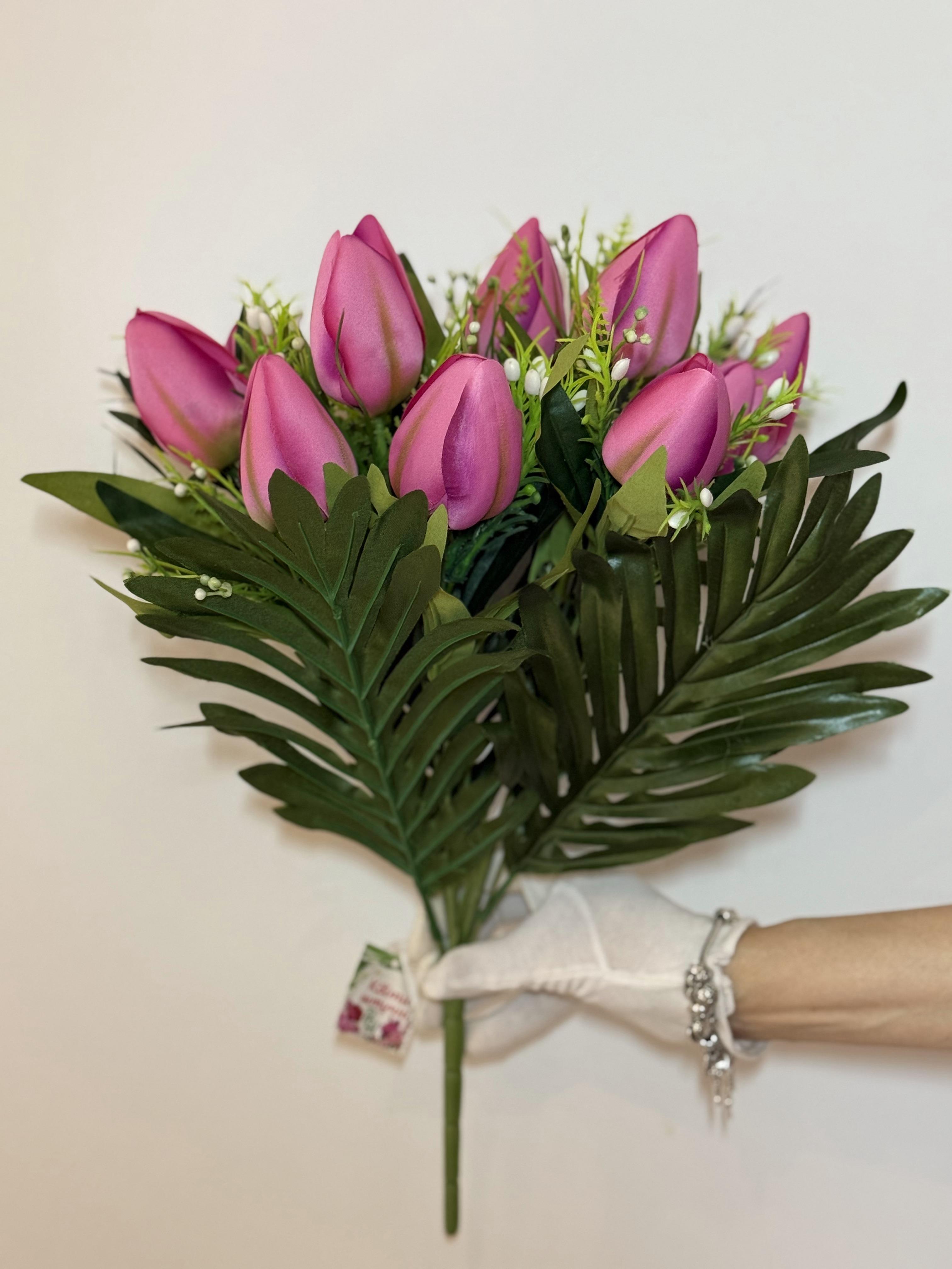 Искусственный букет тюльпанов 12 голов 47 см - фото 4 Искусственный букет тюльпанов 12 голов 47 см - фото 4