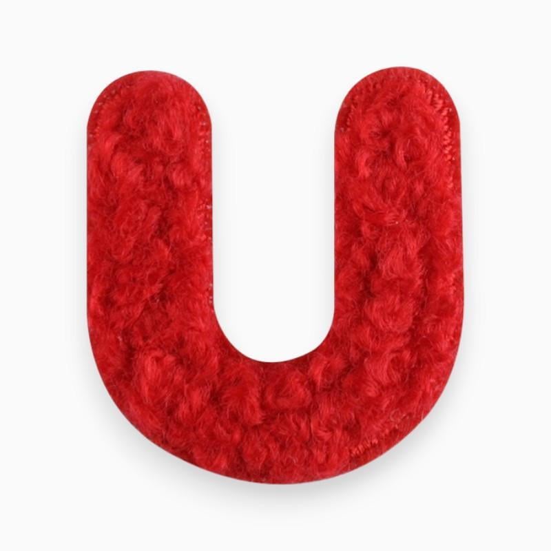 Термоаплікація буква "U" плюшева 2,4х2,2 см 1 шт. Червоний (АК2422б07)