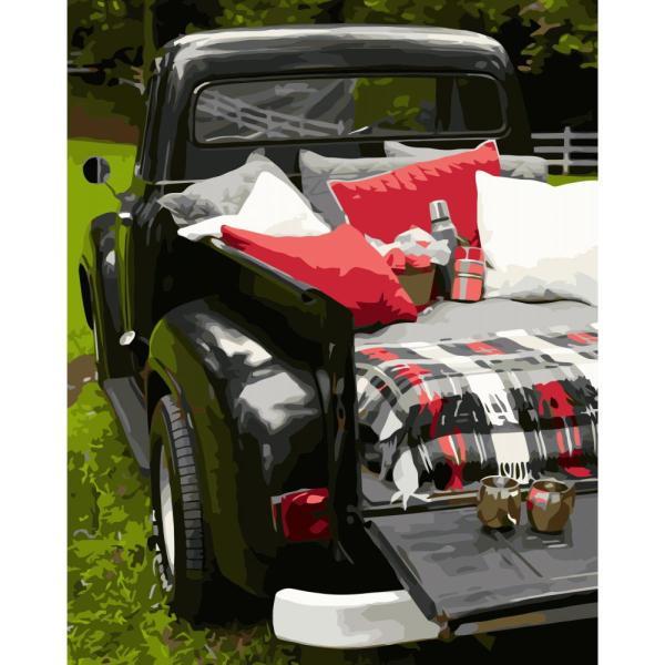 Картина по номерам Strateg Транспорт Машина для свиданий 40х50 см в термопакете (VA-3437-mt)