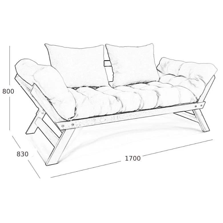 Диван-футон розкладний Woodman Allegro з масиву дерева Бук/Синій - фото 4 Диван-футон розкладний Woodman Allegro з масиву дерева Бук/Синій - фото 4