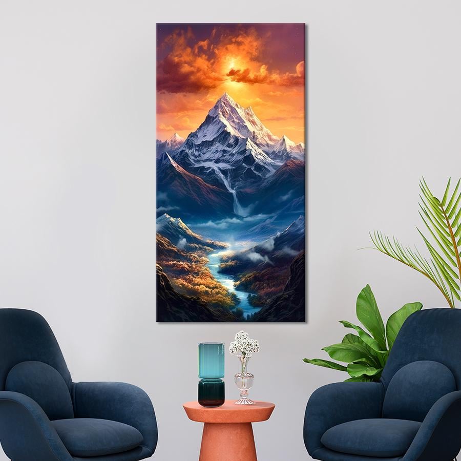 Картина на полотні Вечірнє небо над красивим гірським пейзажем 80x40 см (182VP_L) - фото 2