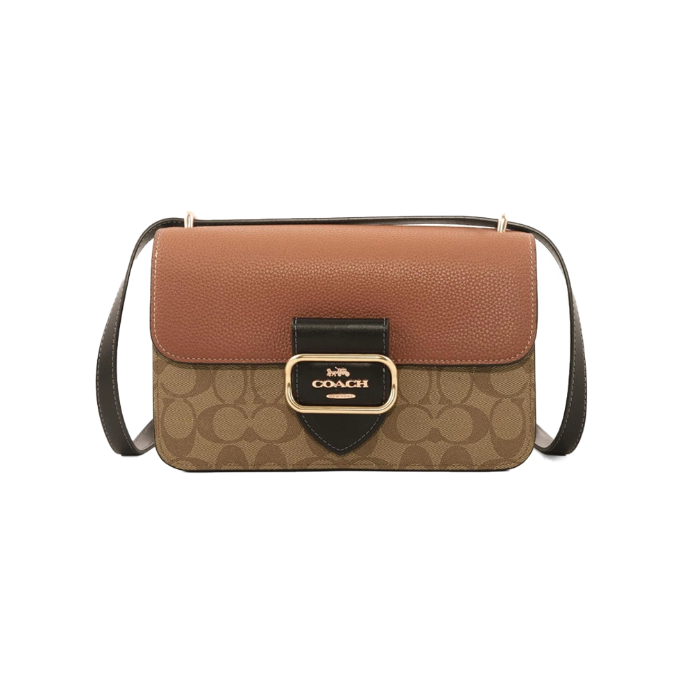 Сумка женская Coach Large Morgan Square Crossbody Gold/Khaki Multi (CH71)