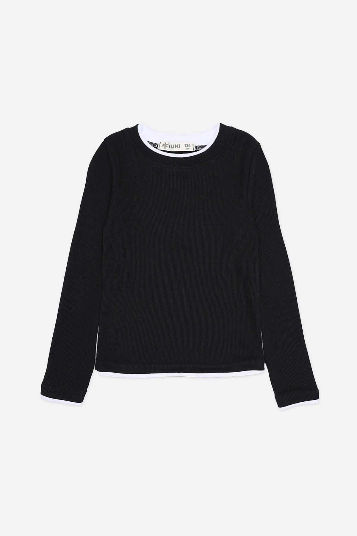 Футболка с длинным рукавом для девочки ЦБ-00278757 152 см Черный (28576130)