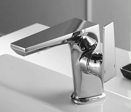 Змішувач дизайнерський для умивальника з латуні з боковим важелем із хромовим покриттям - фото 3 Змішувач дизайнерський для умивальника з латуні з боковим важелем із хромовим покриттям - фото 3