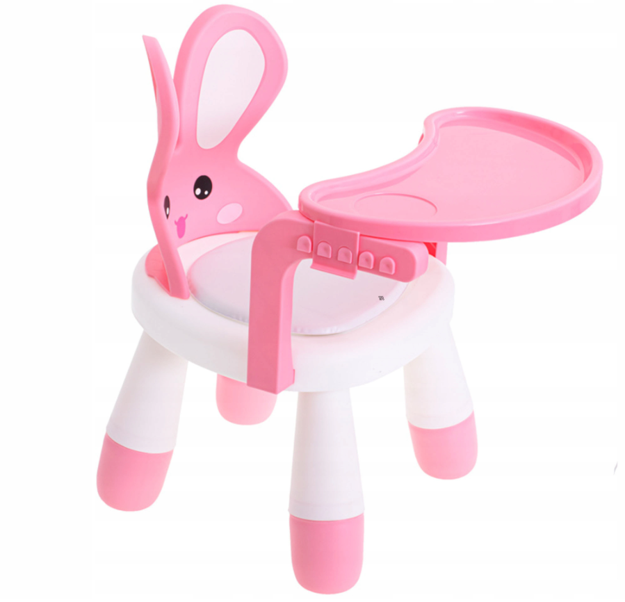 Стільчик для годування та ігор Кролик з регульованими ніжками та столиком (23103)