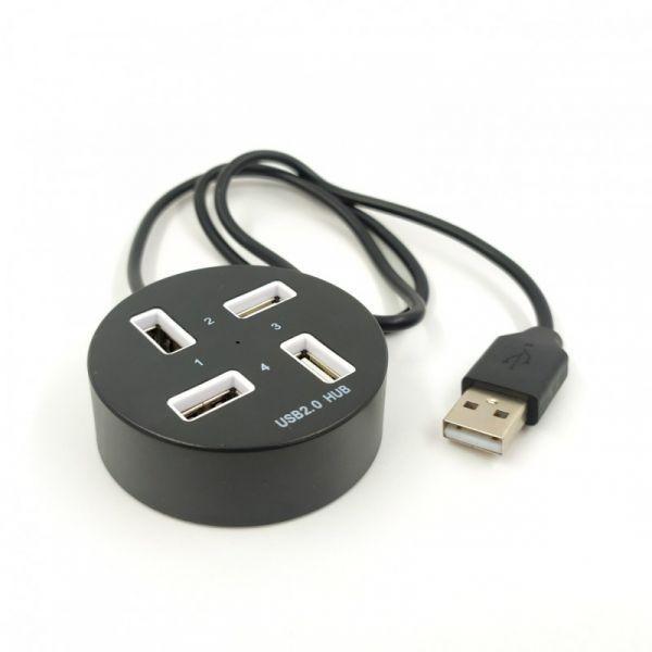 Хаб USB 2.0 Round P-1703 4 порта Black