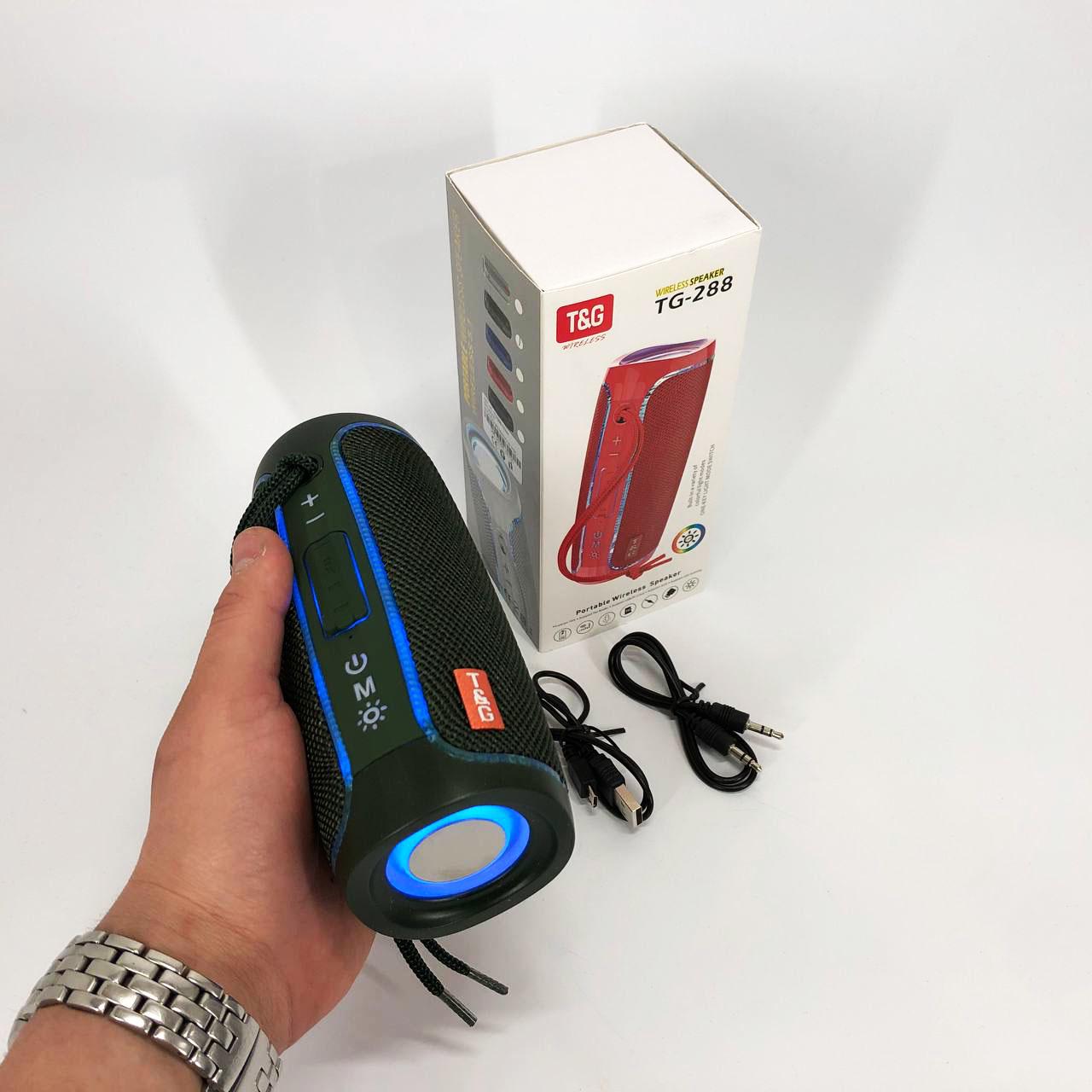 Портативна колонка Bluetooth з LED підсвічуванням Зелений (TG288) - фото 12