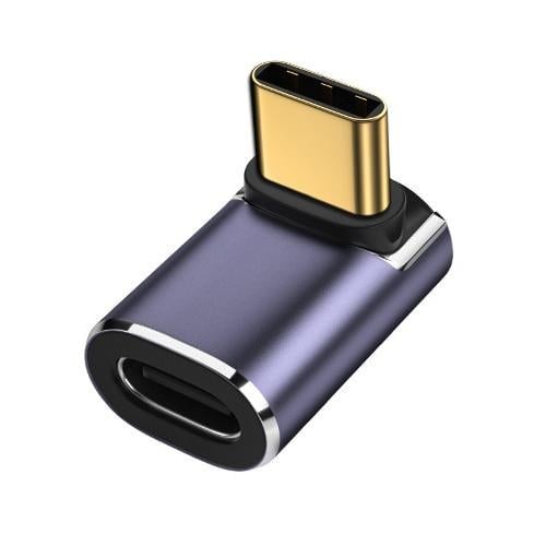 Адаптер-перехідник кутовий OTG SUNROZ USB Type-C M/F USB 4.0 40Gbps metal Style-5 (A48585)