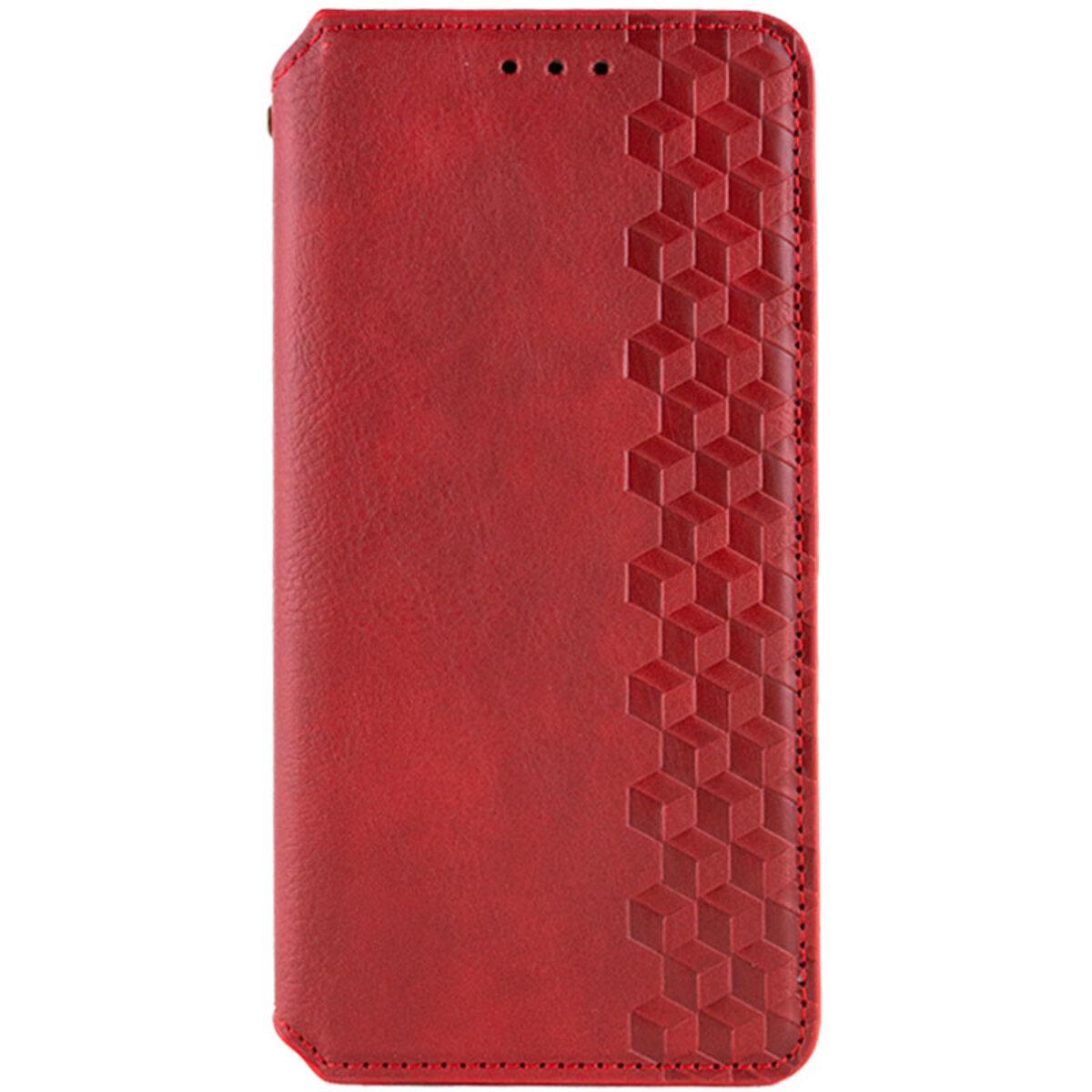 Противоударный Чехол-книжка Rubic Leather для смартфона  Samsung Galaxy A15  Red
