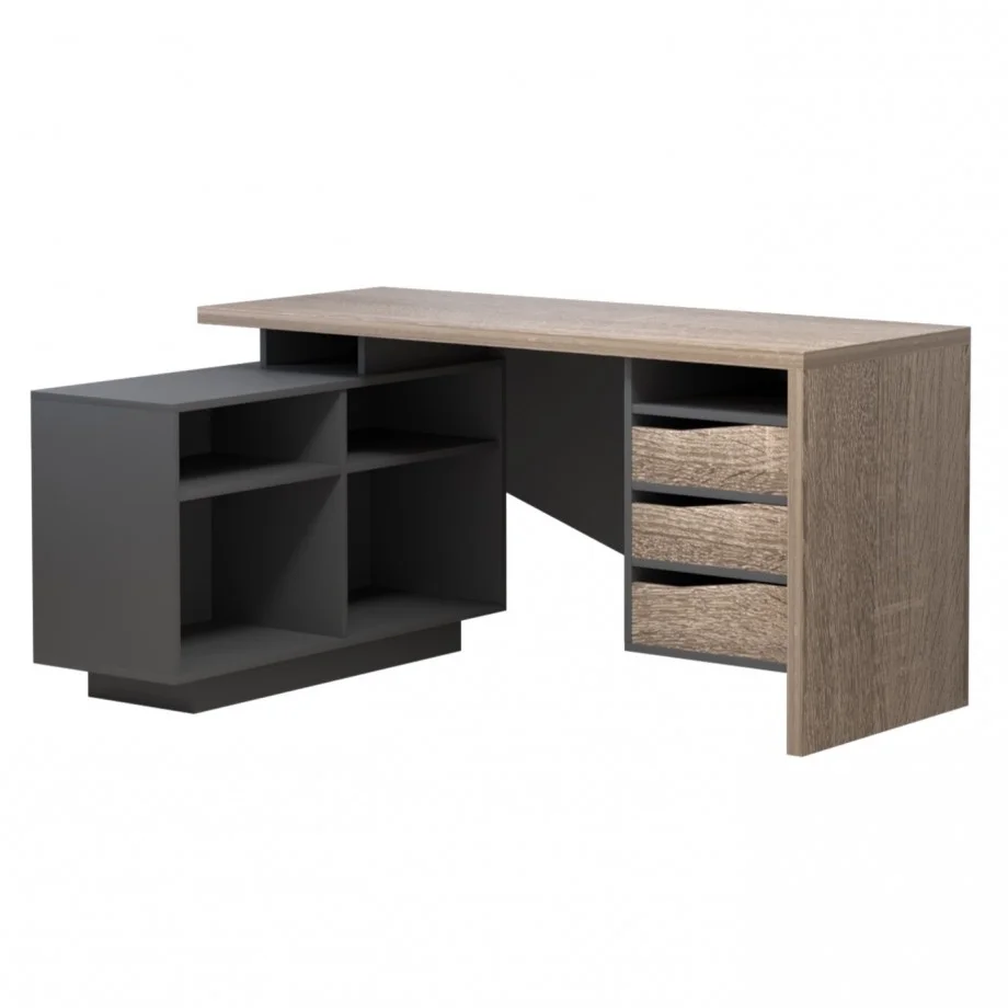 Стіл комп'ютерний кутовий Intarsio Connect 3 157x112x62 см Дуб сонома трюфель/Антрацит (CONNECT3_L) Стіл комп'ютерний кутовий Intarsio Connect 3 157x112x62 см Дуб сонома трюфель/Антрацит (CONNECT3_L)