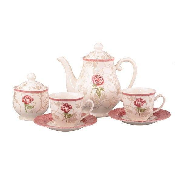 Сервиз чайный Claytan Ceramics Дамаск Фловер Пинк на 6 персон (910-084)