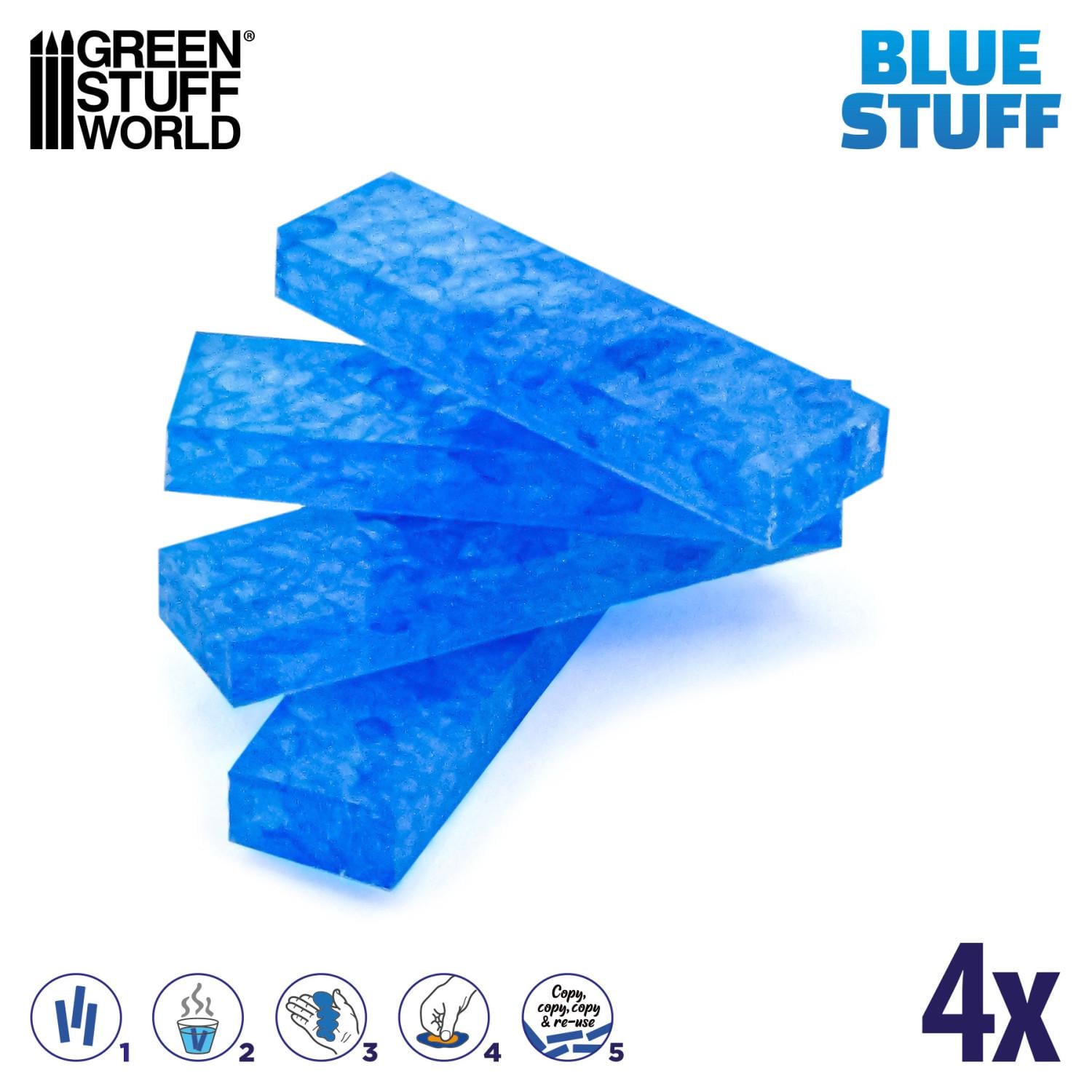 Термоглина модельная GSW Blue Stuff Molds 4 бруски - фото 2