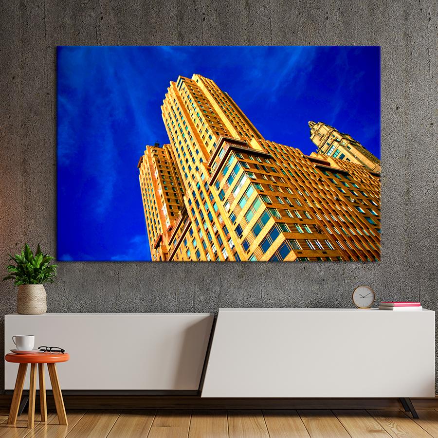 Картина город Золотой небоскрёб 120x80 см (A709-1)