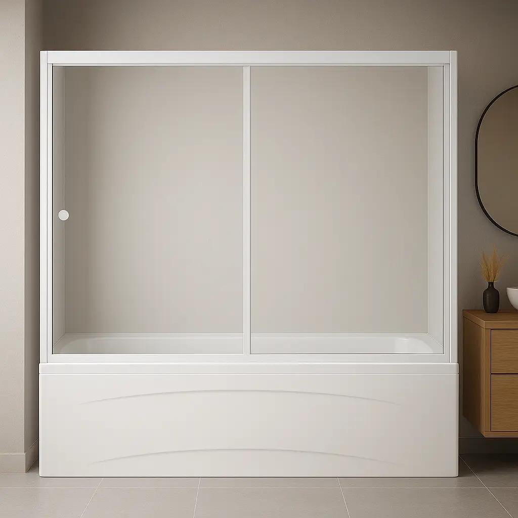 Штора для ванної KO&PO 150 W-2 двохсекційна розсувна прозоре скло 150х150 см - фото 2 Штора для ванної KO&PO 150 W-2 двохсекційна розсувна прозоре скло 150х150 см - фото 2