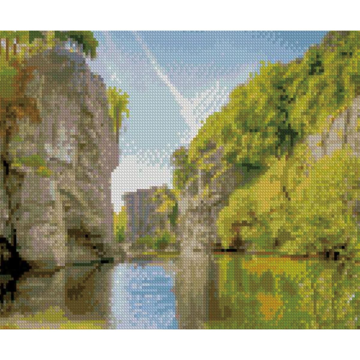 Алмазная мозаика Strateg Бухта среди скал 30х40 см (Str-HX233)