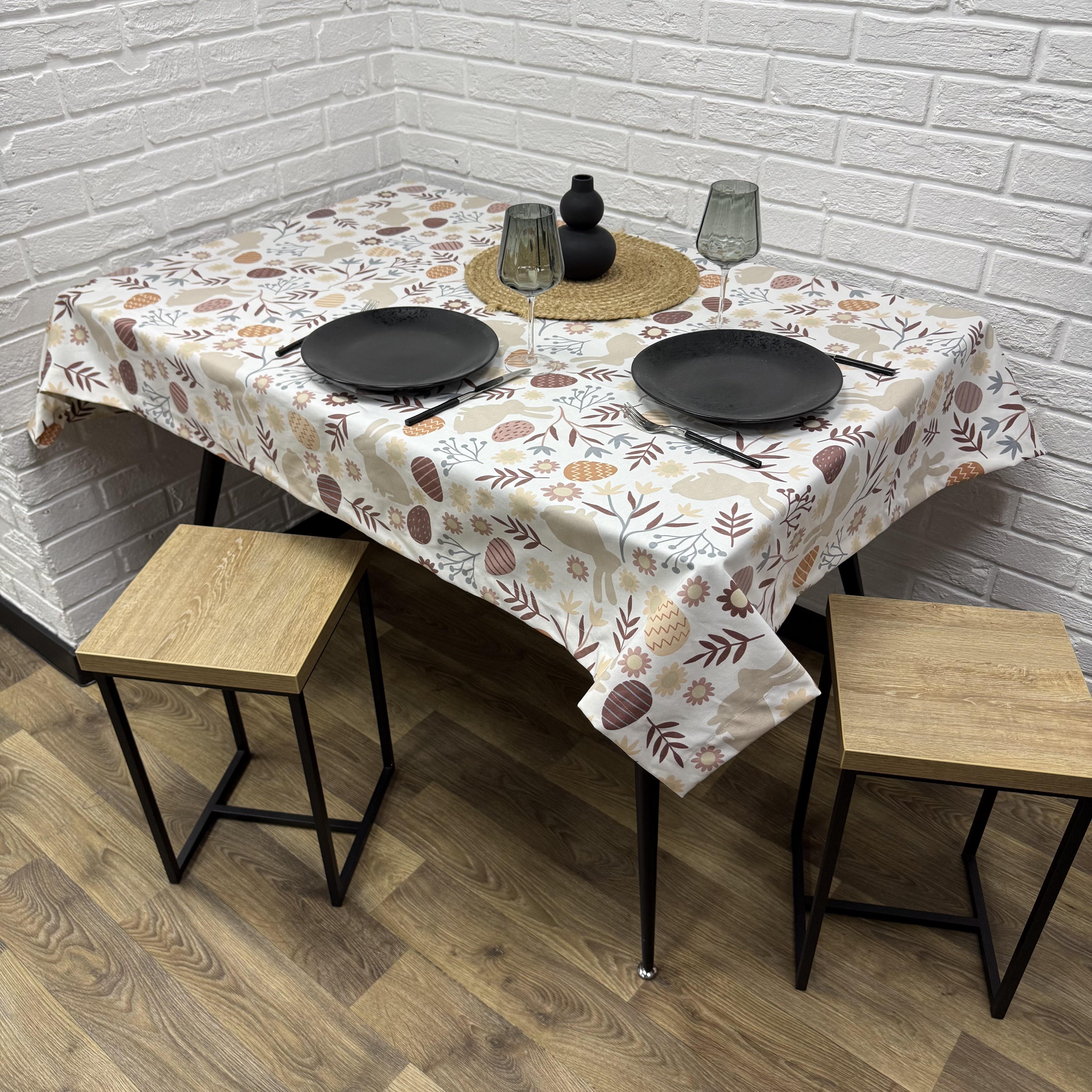 Скатерть пасхальная Comfort Home Easter bunny водоотталкивающая с тефлоновым покрытием 140x180 см