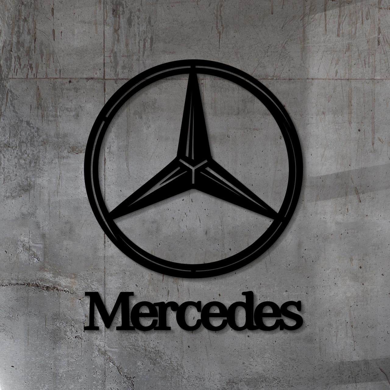Декор настенный Mercedes деревянный