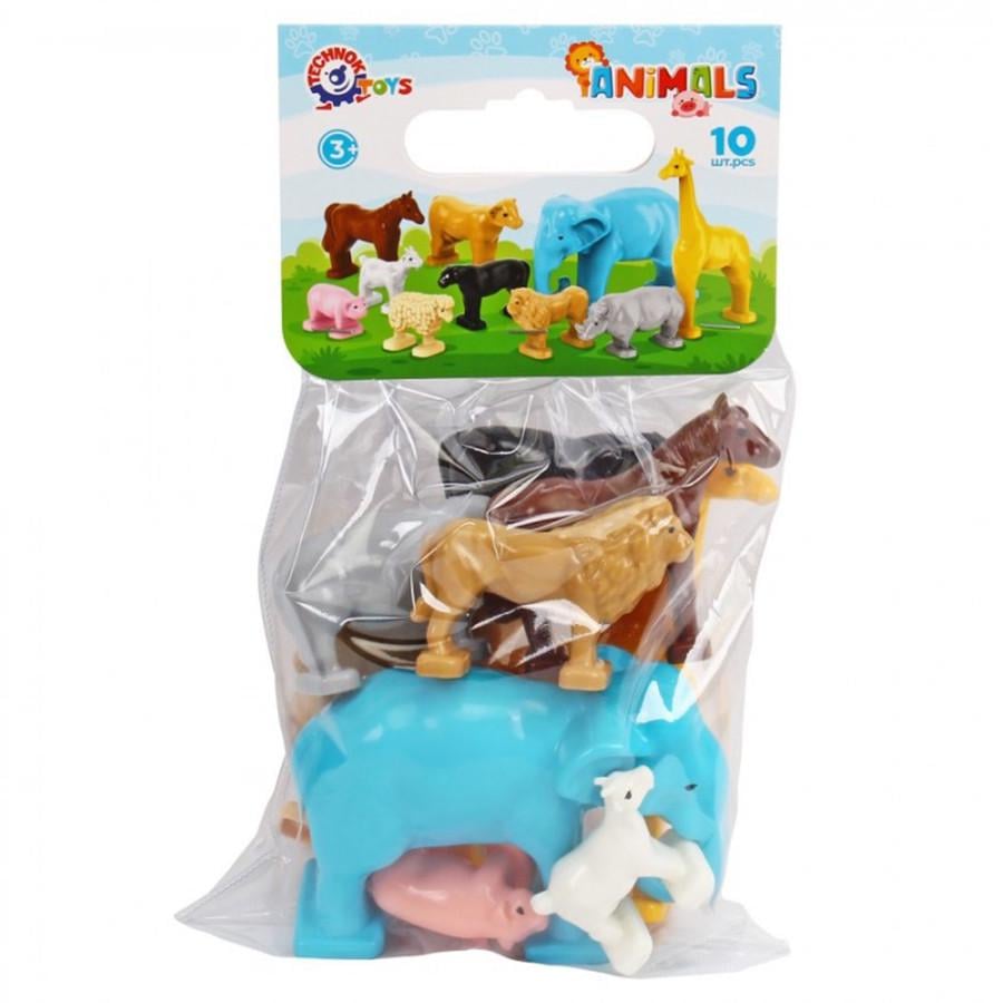 Детский игровой набор ТехноК Фигурки животных домашних и диких 10 шт. (IG-173-N-497)