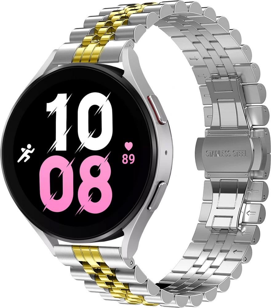 Браслет металлический Stech Line для Galaxy Watch 5 44 мм Silver Gold (29605-67)