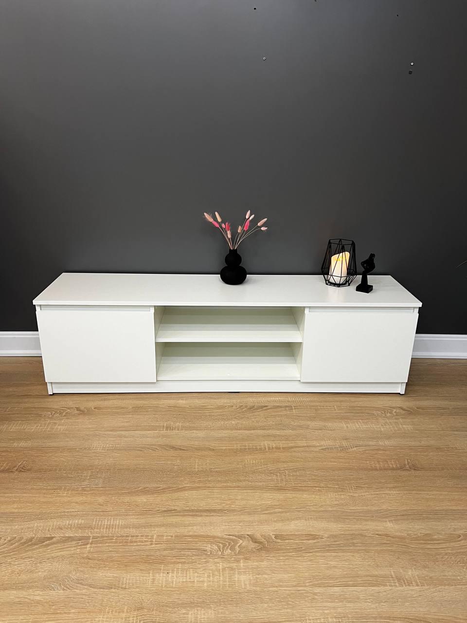 Тумба ТВ Вега без ручок ЛДСП 1500х420х370 мм Білий