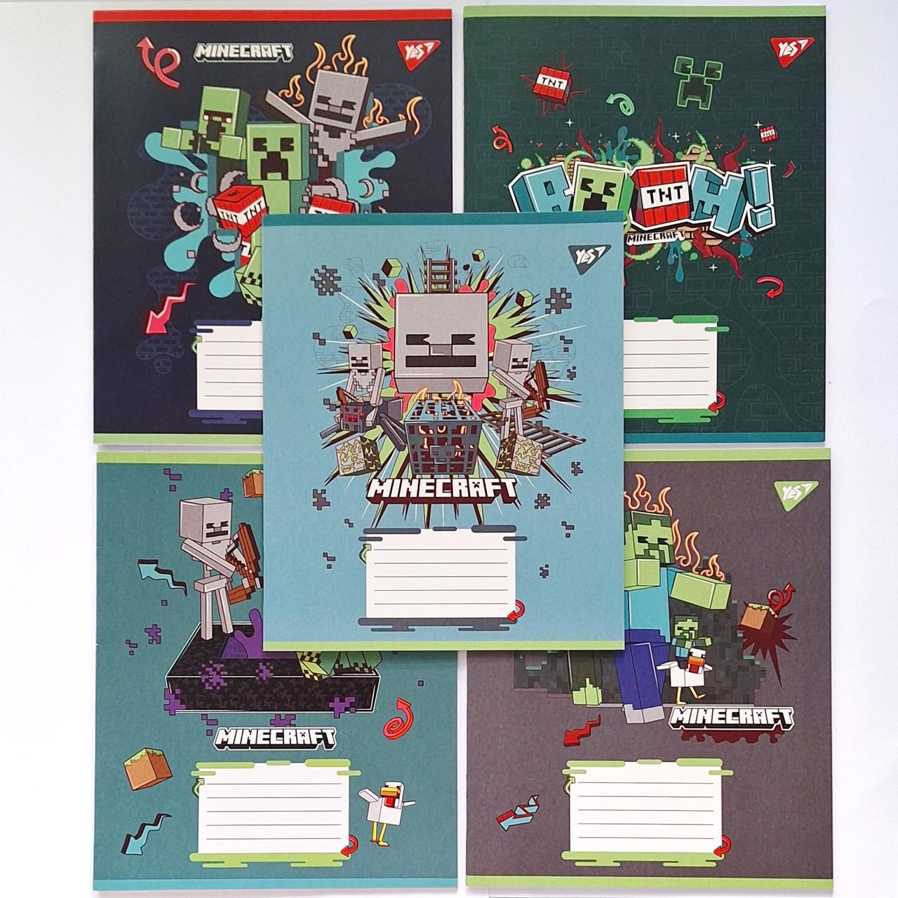 Комплект тетрадей школьный YES Minecraft Heroes для мальчика А5/18 клетка 5 шт. (767579)