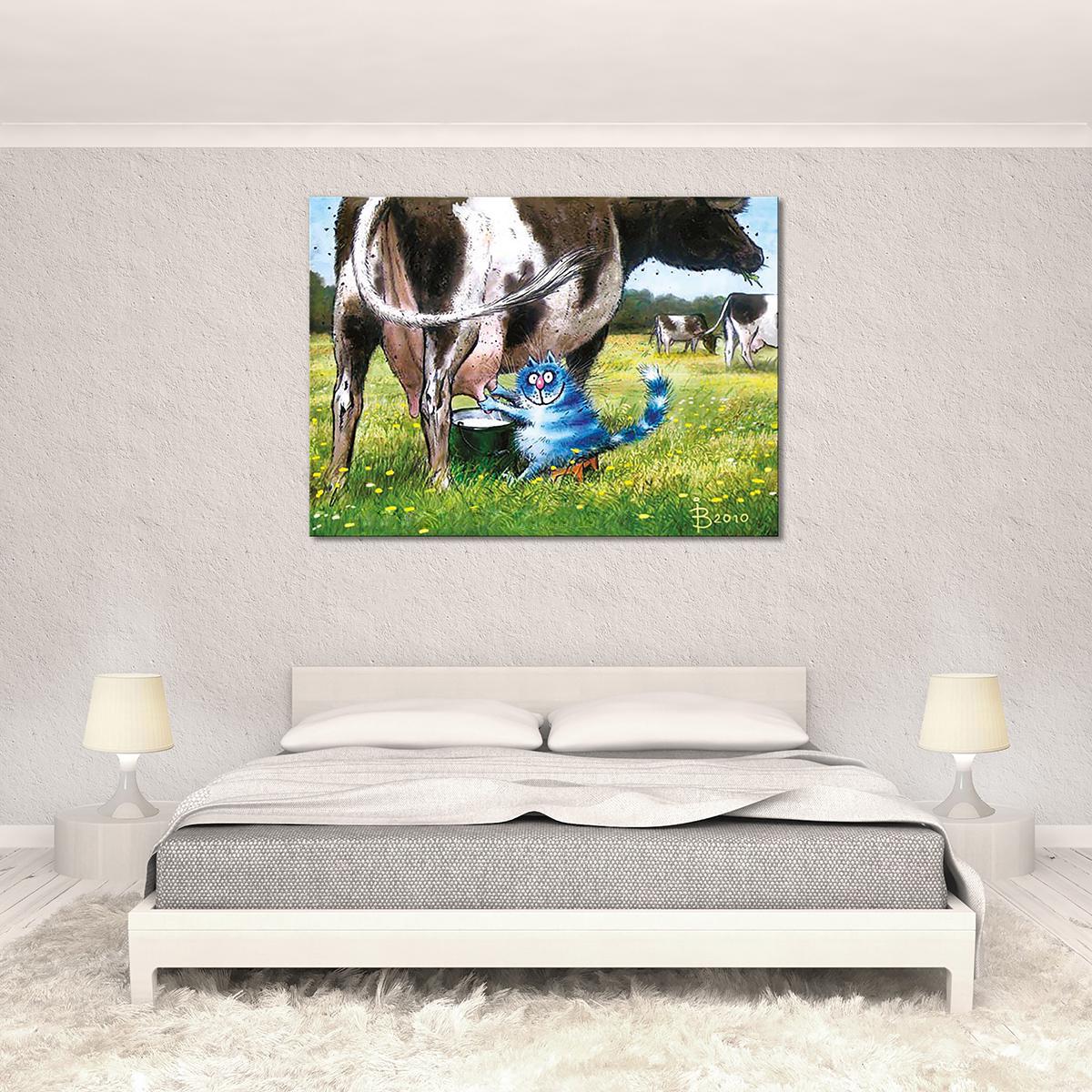 Модульная картина Кот добывает молоко 1 модуль 80x120 см