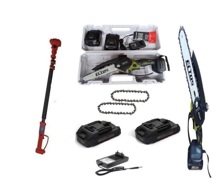 Пила аккумуляторная цепная Eltos АПЦ-20/6-BL с удлинителем VS'2500 1,6-2,5 м бесщеточный мотор/телескопическая штанга (24681638)