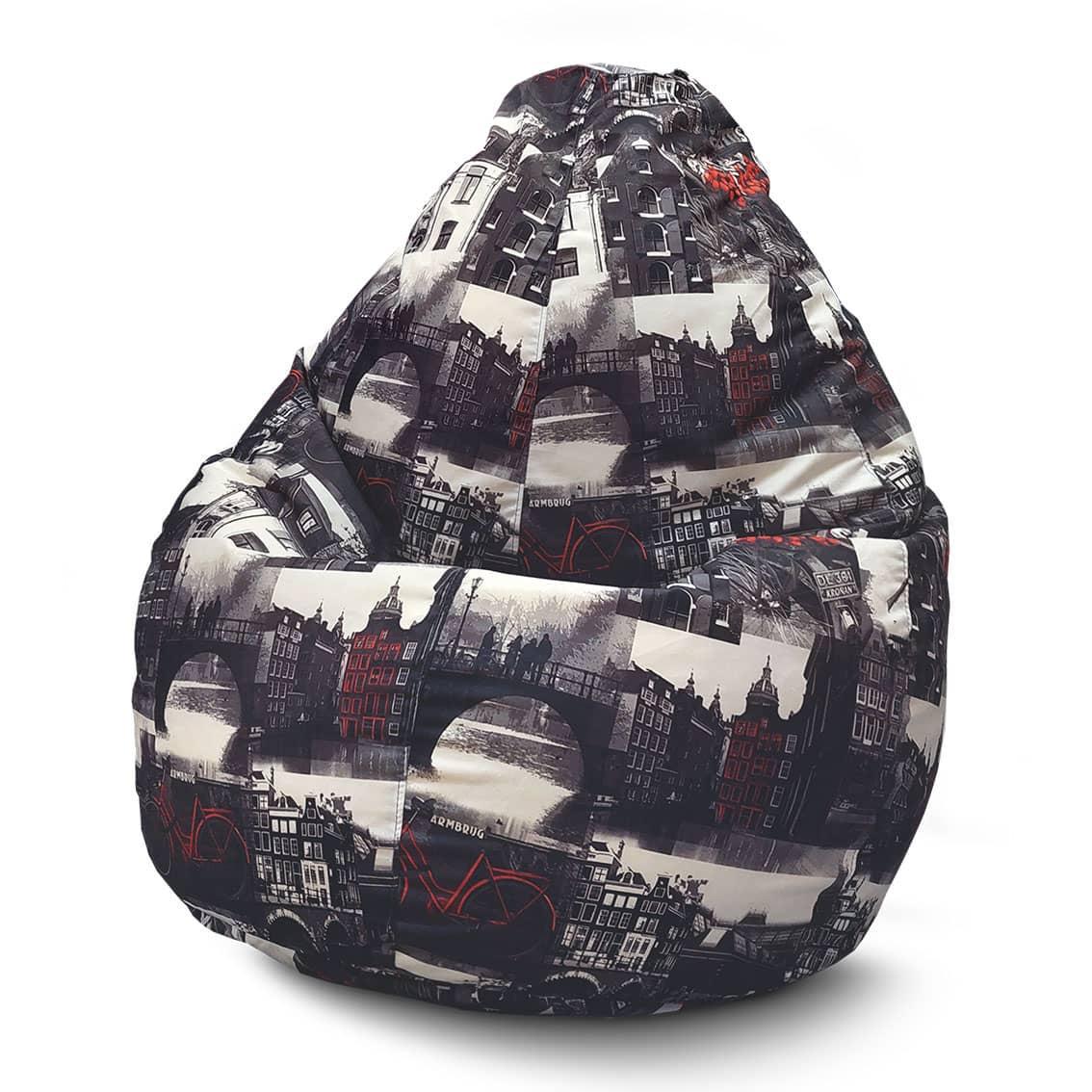 Кресло мешок iPuff Amsterdam Grafit Флок XXL 90х125 см Кресло мешок iPuff Amsterdam Grafit Флок XXL 90х125 см