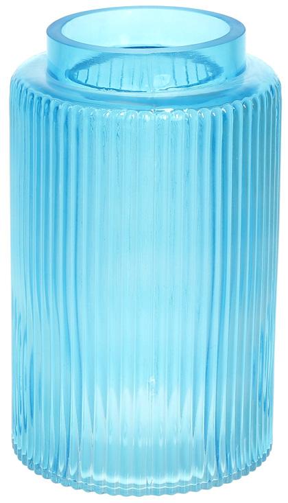 Ваза декоративна Ancient Glass Прозора Лазур 20х12 см скло Яскраво-блакитний (BD-591-292)