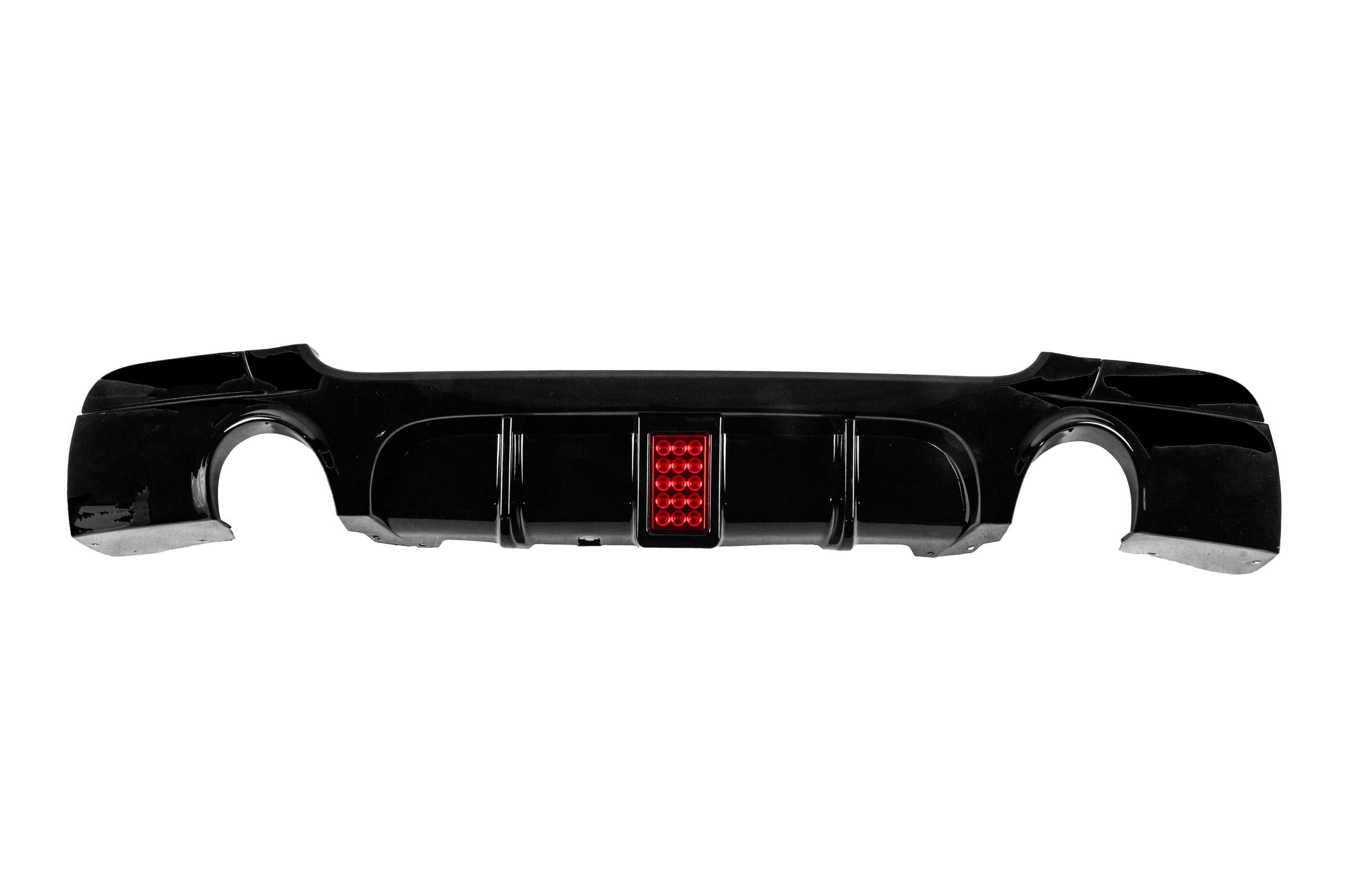 Диффузор заднего бампера под двусторонний одинарный выхлоп LED GBT для M-Sport для BMW 3 серия E92/E93 2006-2013 гг. abs-пластик Черный (176764)