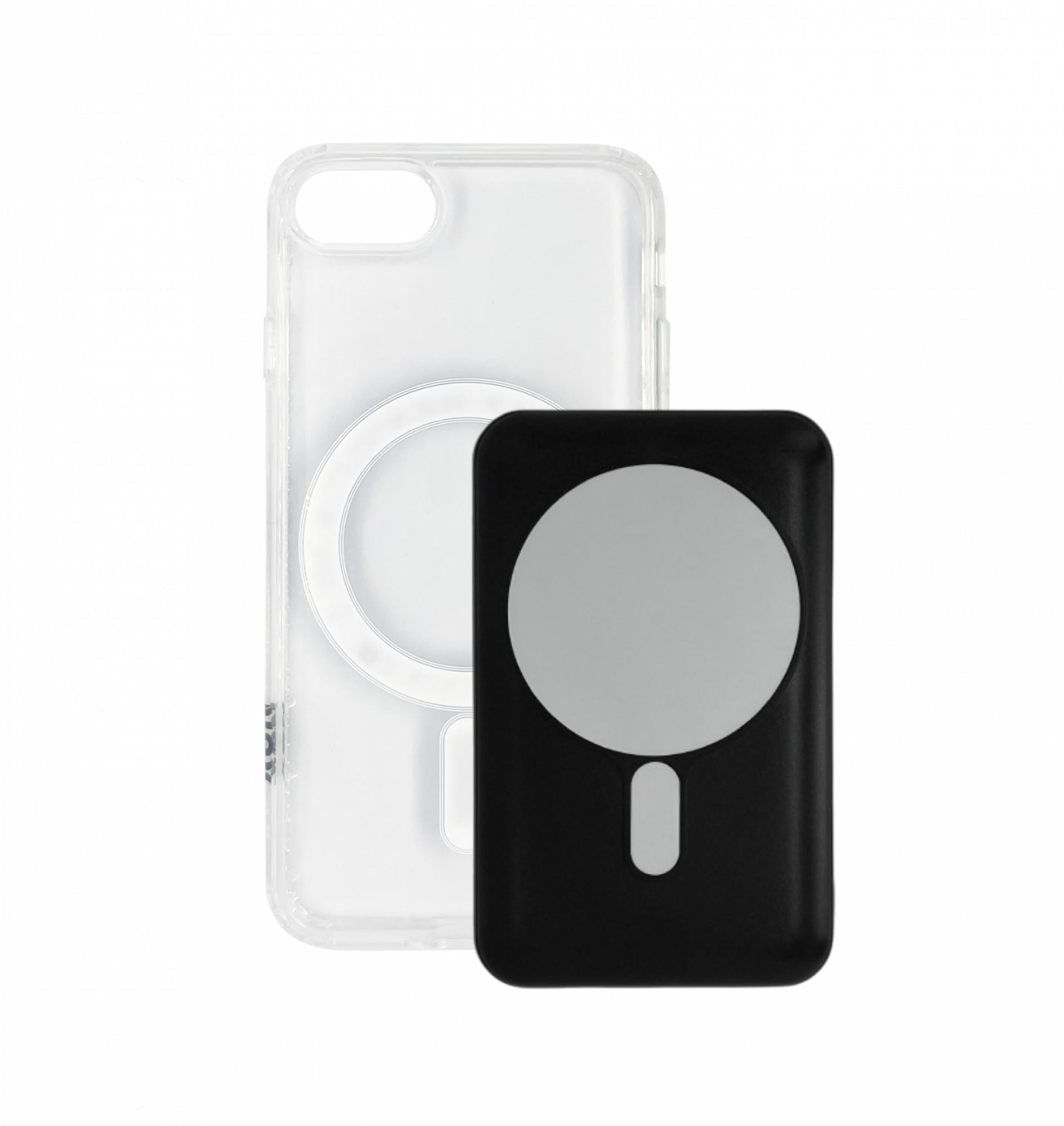 Чехол с беспроводной батареей XON 10000 mAh для iPhone 7/8/SE 2020 BatteryCase Прозрачный/Черный (944103135)