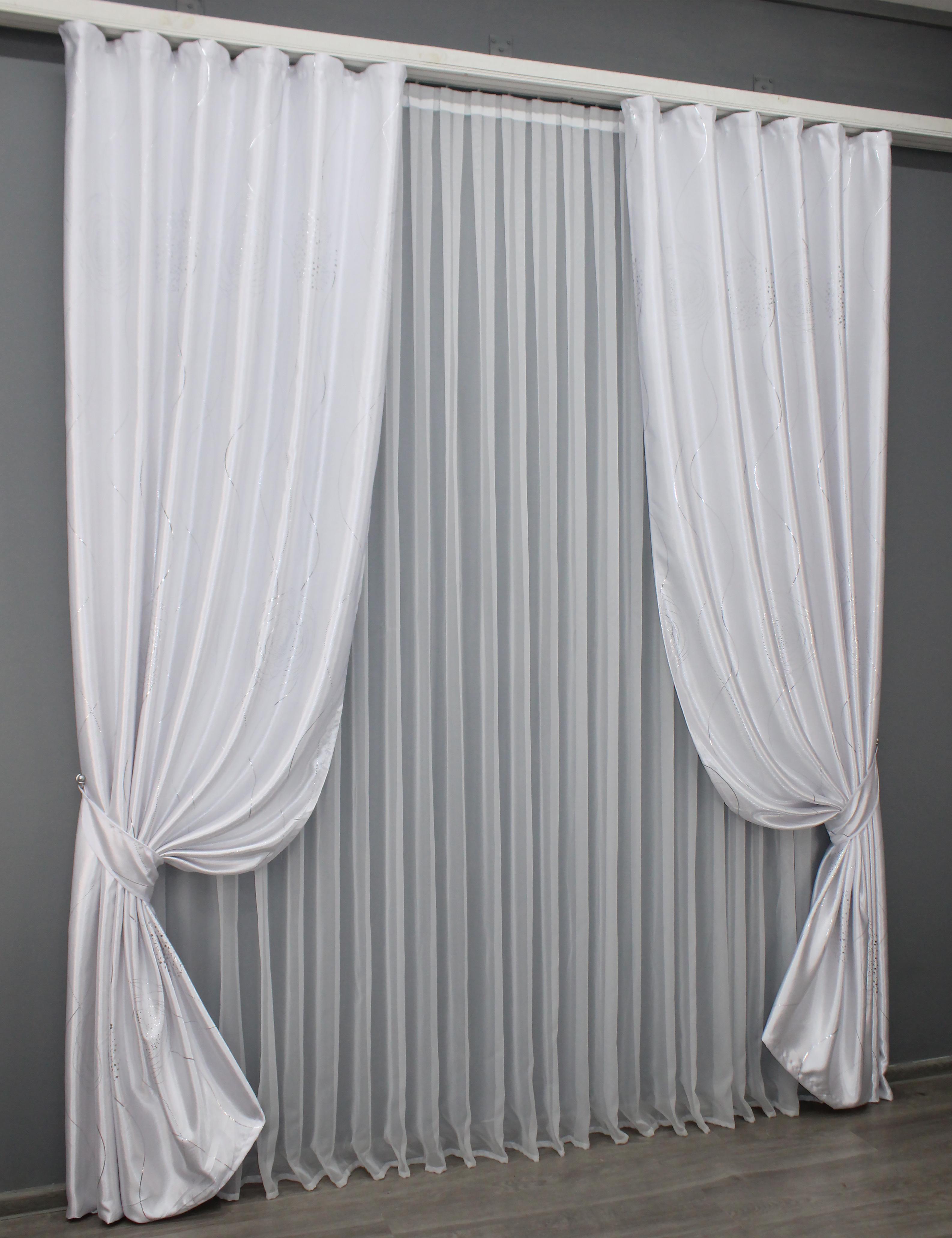 Комплект готовых штор VR-Textil Софт № 1415ш 100х270 см 2 шт. Белый (31-669) - фото 2