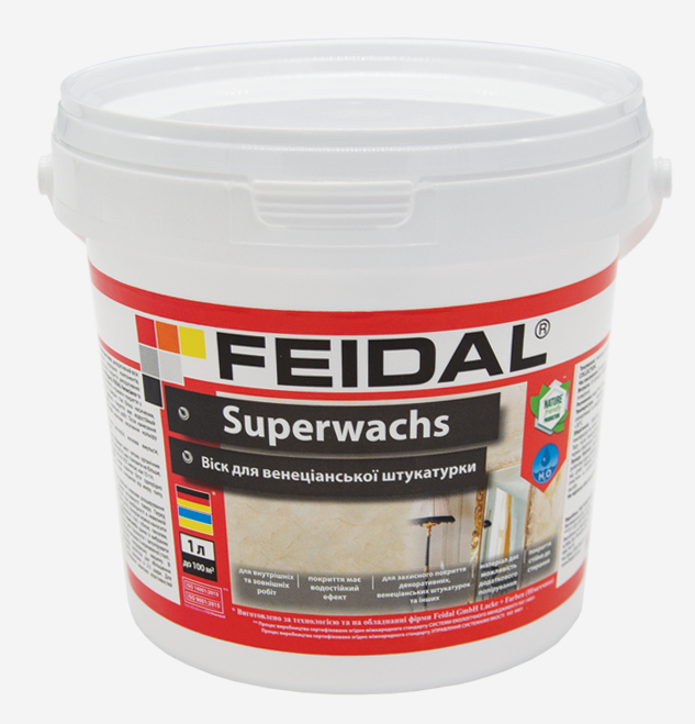 Воск декоративный Feidal Superwachs глянцевый на основе натуральных компонентов для венецианской штукатурки 1 л Бесцветный (1816083708)