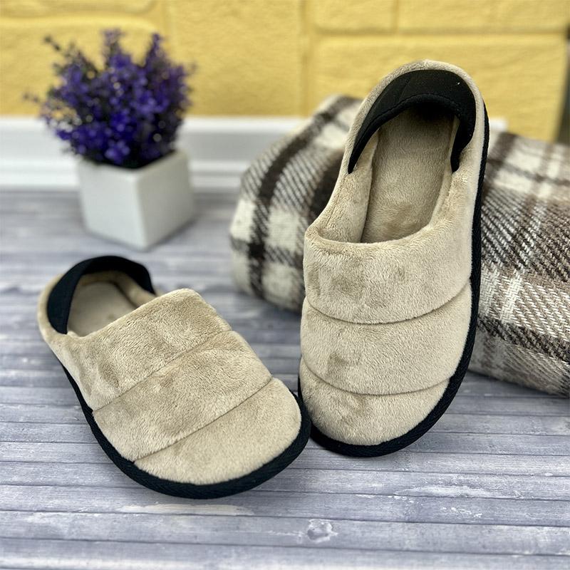 Домашні тапочки жіночі БЕЛСТА Е-008401-1 з задником 23 см p. 36 Бежевий (61207897)