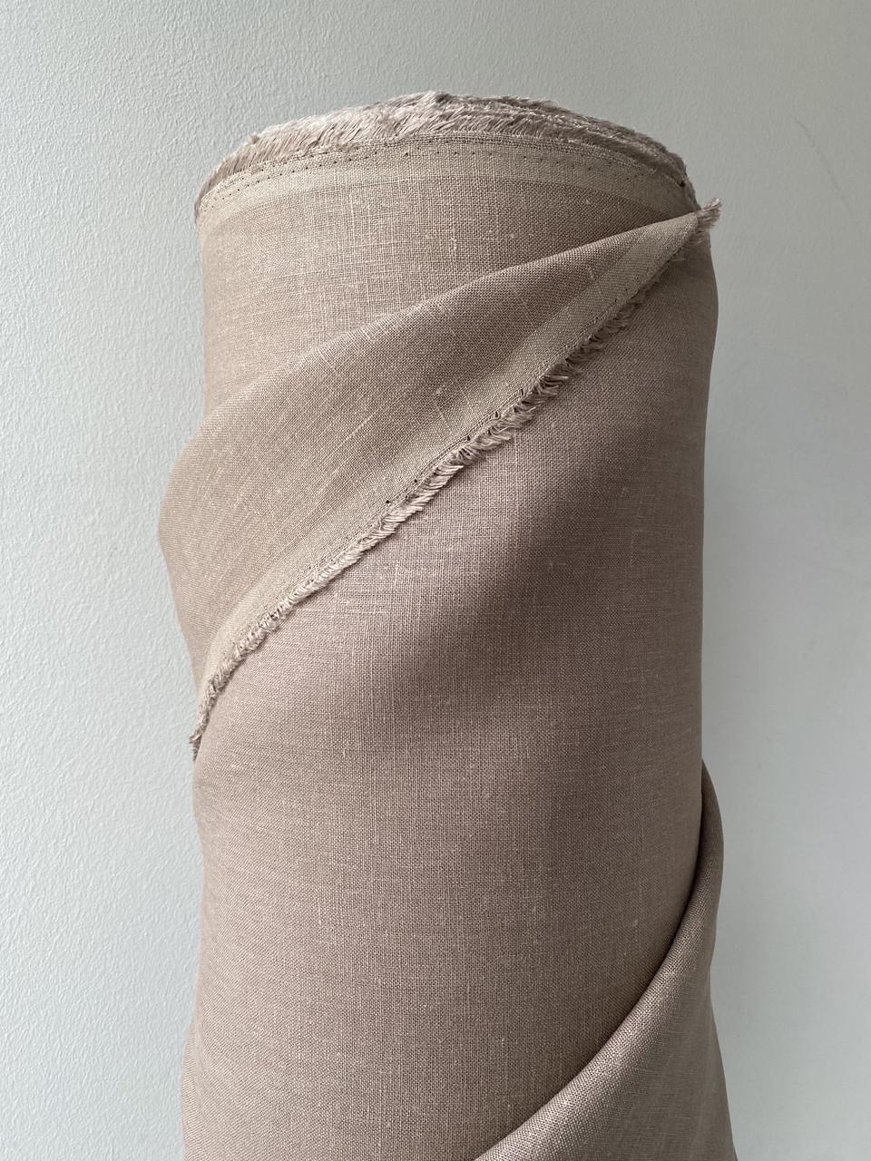 Тканина скатерна LINEN PLUS 100% льон 150 см 152 Коричневий