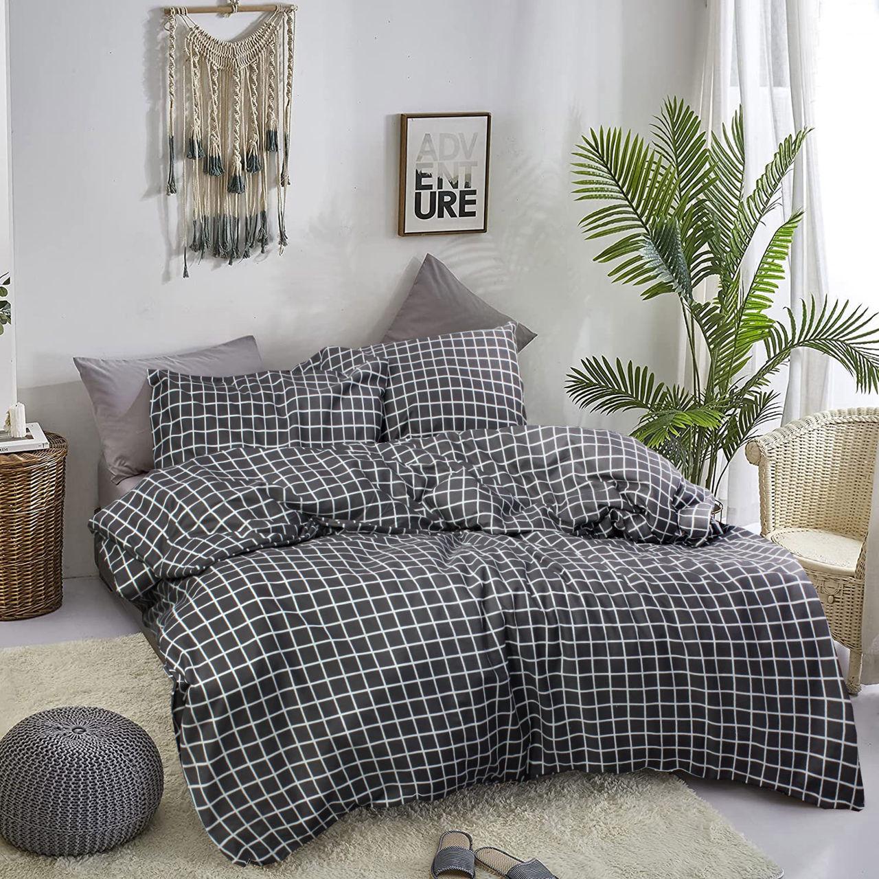 Комплект постельного белья Еней-плюс З0093 двуспальный Черный/Серый (161144) - фото 3 Комплект постельного белья Еней-плюс З0093 двуспальный Черный/Серый (161144) - фото 3