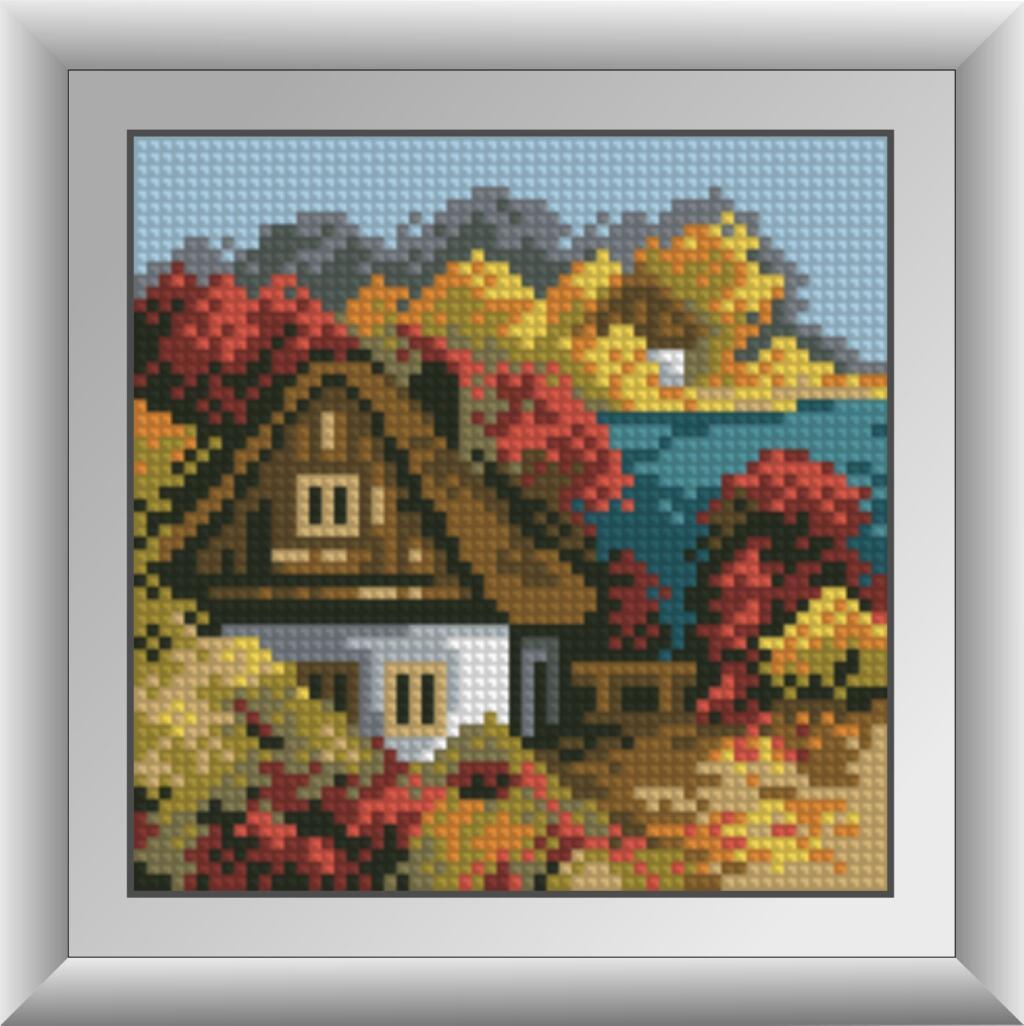 Алмазная мозаика Dream Art Осенний домик 15х15 см (DA.30486)