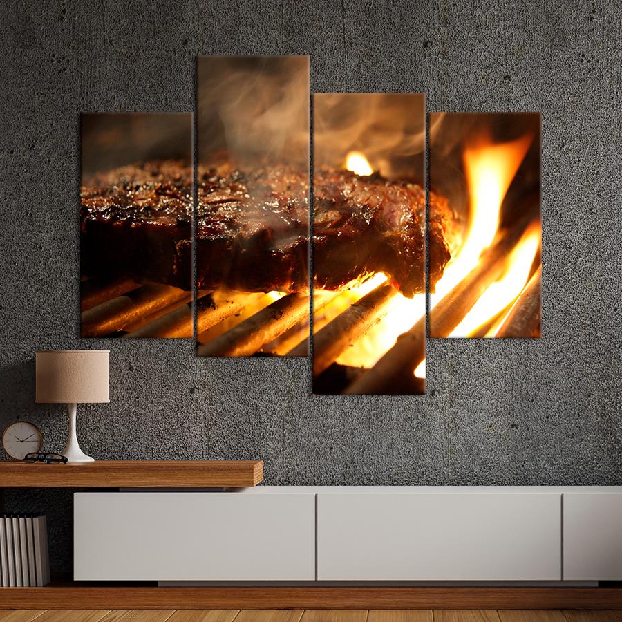 Настенний декор Ароматный стейк на мангале 129x90 см (A514-4)
