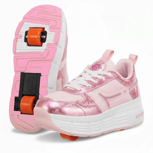 Кроссовки роликовые на двух колесах Huoleguo OB-3410 р. 38 Розовый (33093221)
