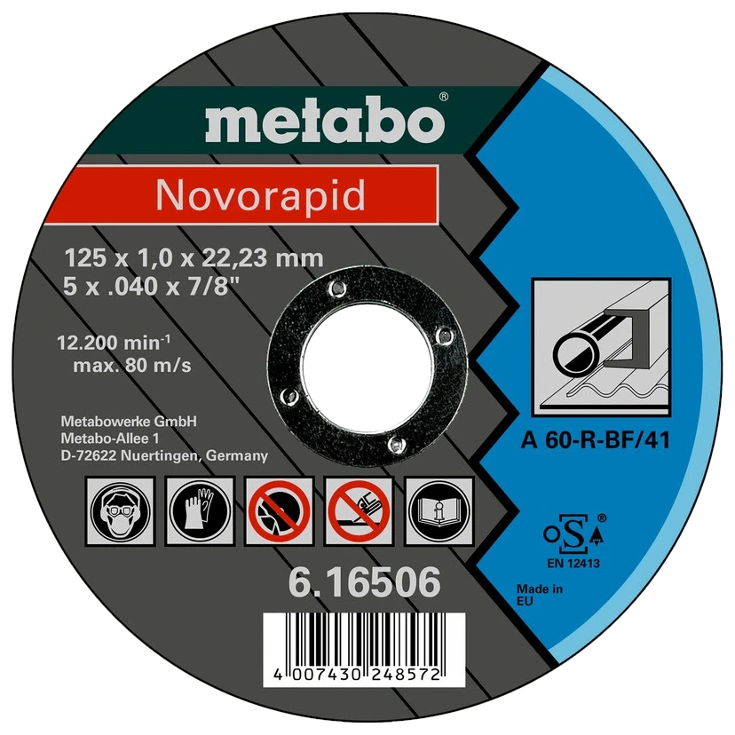 Круг відрізний по металу Metabo Novorapid 616506000 сталь TF 41 125х1,0х22,23 мм (3085314705)