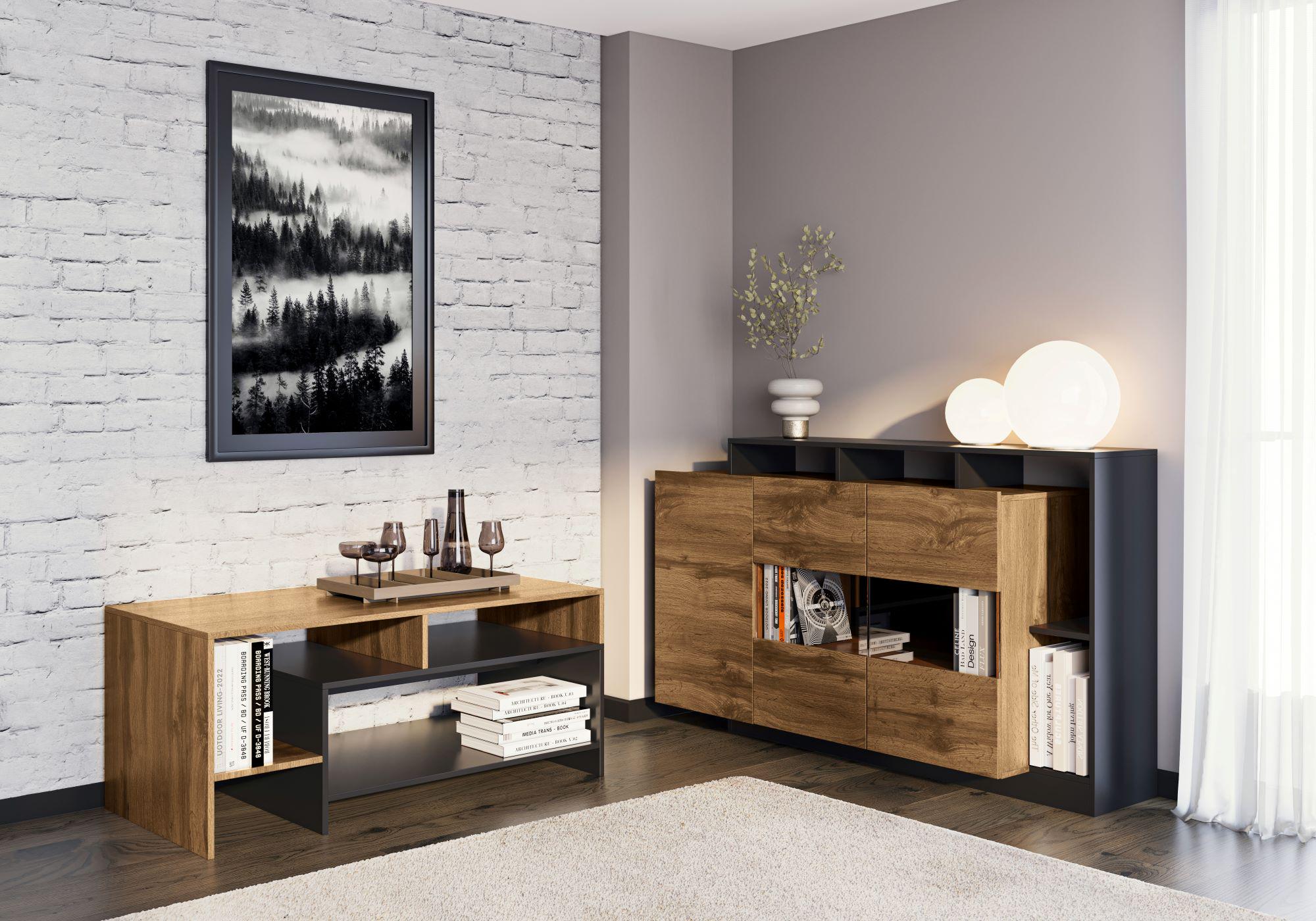 Журнальный стол Світ меблів Калиста ДСП Дуб Аппалачи/Антрацит (51758) - фото 2 Журнальный стол Світ меблів Калиста ДСП Дуб Аппалачи/Антрацит (51758) - фото 2