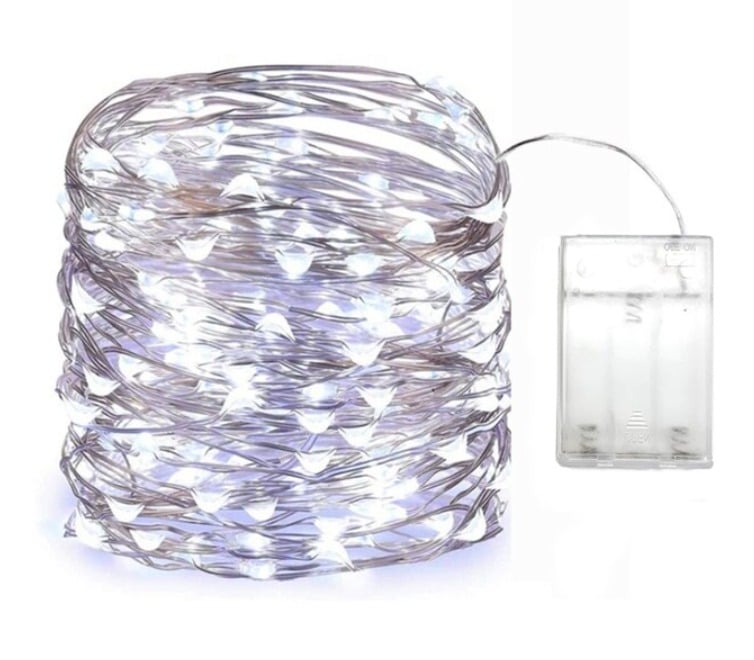 Гирлянда Роса светодиодная Garlando 50L5MWW 5 м 50 LED холодный белый от батареек (22ID50L5MWWL)