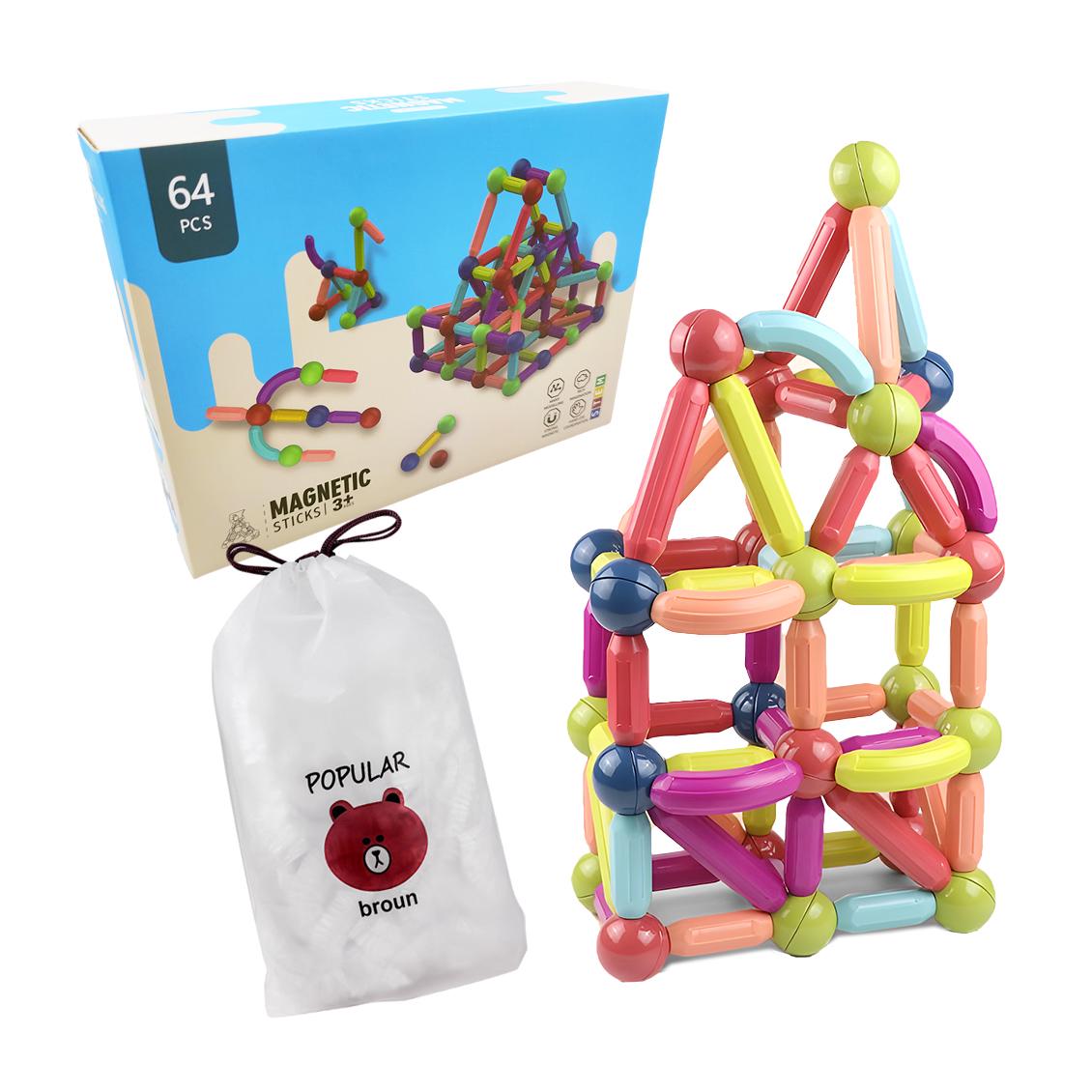 Конструктор 3D детский магнитный набор Magnetic Sticks для развития 64 дет. (12539230) - фото 1 Конструктор 3D детский магнитный набор Magnetic Sticks для развития 64 дет. (12539230) - фото 1