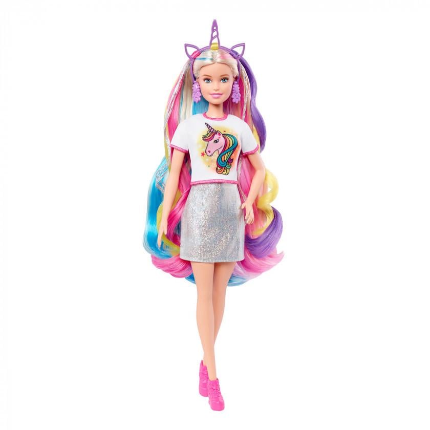 Кукла Barbie Fantasy Hair Doll with Mermaid & Unicorn Looks Blonde (2400770891)