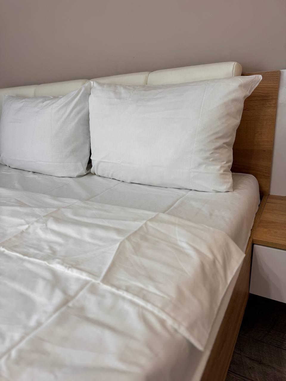 Постільна білизна сатин євро 200х220 см наволочки 70х70 см 2 шт. Білий (Д-Al-satin-001-03) - фото 3 Постільна білизна сатин євро 200х220 см наволочки 70х70 см 2 шт. Білий (Д-Al-satin-001-03) - фото 3