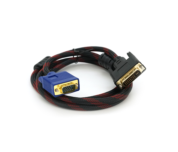 Кабель VOLTRONIC VGA M - DVI-I M 1,5 м 2 феррита Black/Red (26451136)