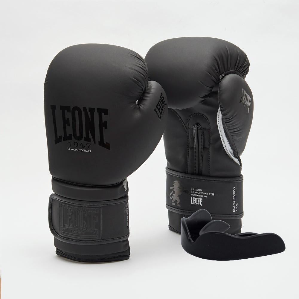 Боксерские перчатки Leone GN059 10 унций с капой Black/White (3019812479)