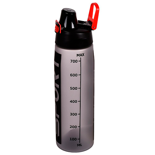 Бутылка-поилка пластиковая Stenson Freeze R30224 с мерной шкалой 750 мл Серый (R30224)